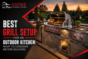 Best grill setup for an outdoor kitchen with built-in stainless steel grill and griddle