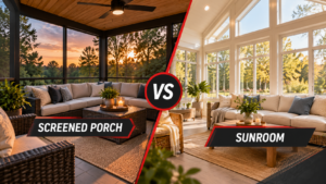 Sunroom vs screened porch comparison